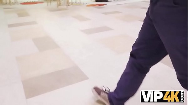 VIP4K. Hunter fucks a gorgeous redhead in the public bathroom