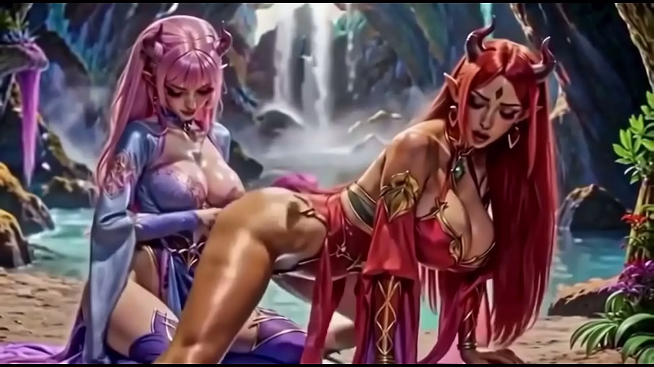 A girl showing her friend how to twerk nice, Ai animation