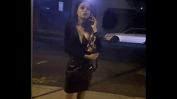 Huge titty standing outside