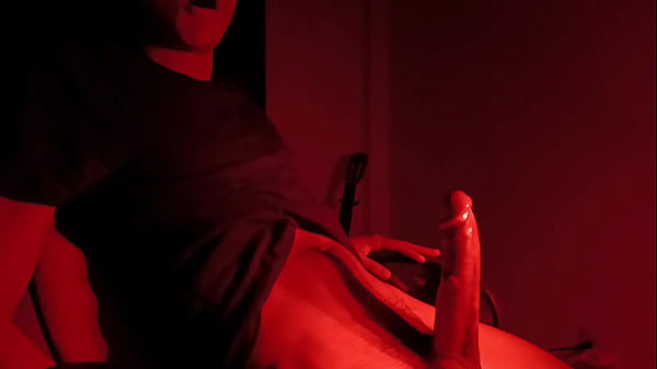 EDGING CUMSHOT IN RED LIGHT Hot guy jerks off h...