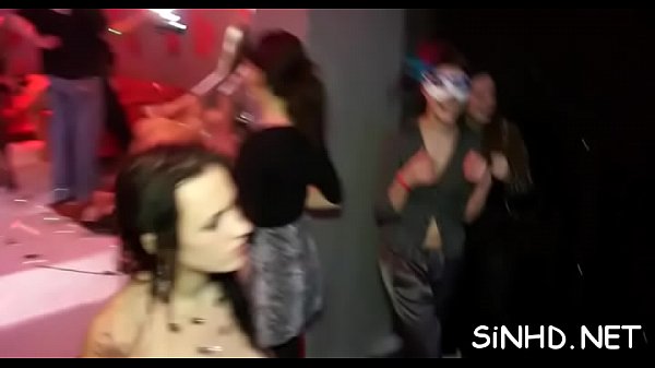 Alluring men and girls are having lusty group fun