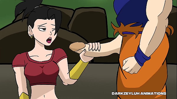 Kale gives goku a handjob