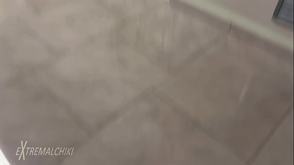 Naked student wank in public WC