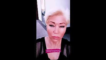 Cool mature webcam slut with big tits and dildo in wet shaved pussy...))