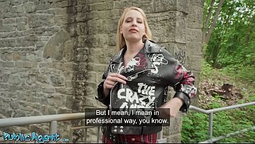 Public Agent Blonde alt chick Hailey White has the tightest pussy POV blowjob and outdoor sex