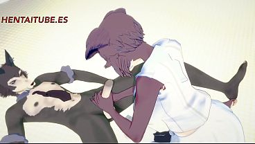 Beastars Furry Yiff Hentai - Legosi x Juno Jerk off, Boobjob and Anal with cum in her Tits and Ass