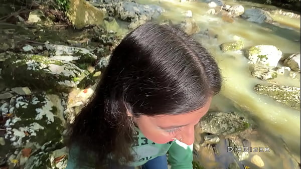 Fucked a cute girl guide at the waterfall . Extreme sex in nature