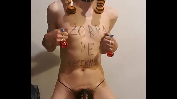 Chili sauce on my chastity cage