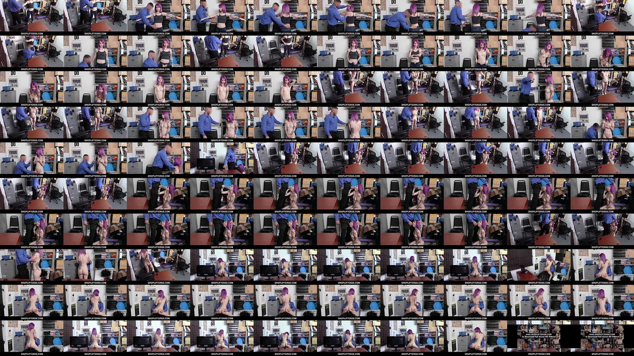 ShopLifterXX - Pink haired Teen Busted Stealing and Fucked - Val Steele 预览图