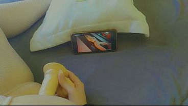 Horny teen masturbation and playing with her dildo until make her pussy creamy. Pov video, fingering , pink close up pussy , reaction video