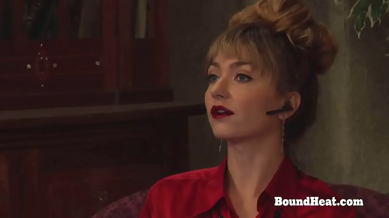 Submissive Lesbian Slave With Collar Around Her Neck Masturbating Using Dildo