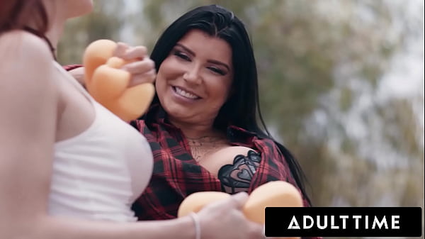 ADULT TIME - Big Titty Babes Romi Rain & T-Girl Ariel Demure Have Passionate Fuck After Sexy Carwash