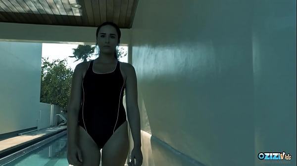 The busty brunette really enjoys sucking and fucking her boyfriend by the swimming pool