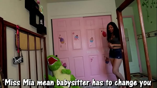 Mean college girl has to change messy adult diaper!