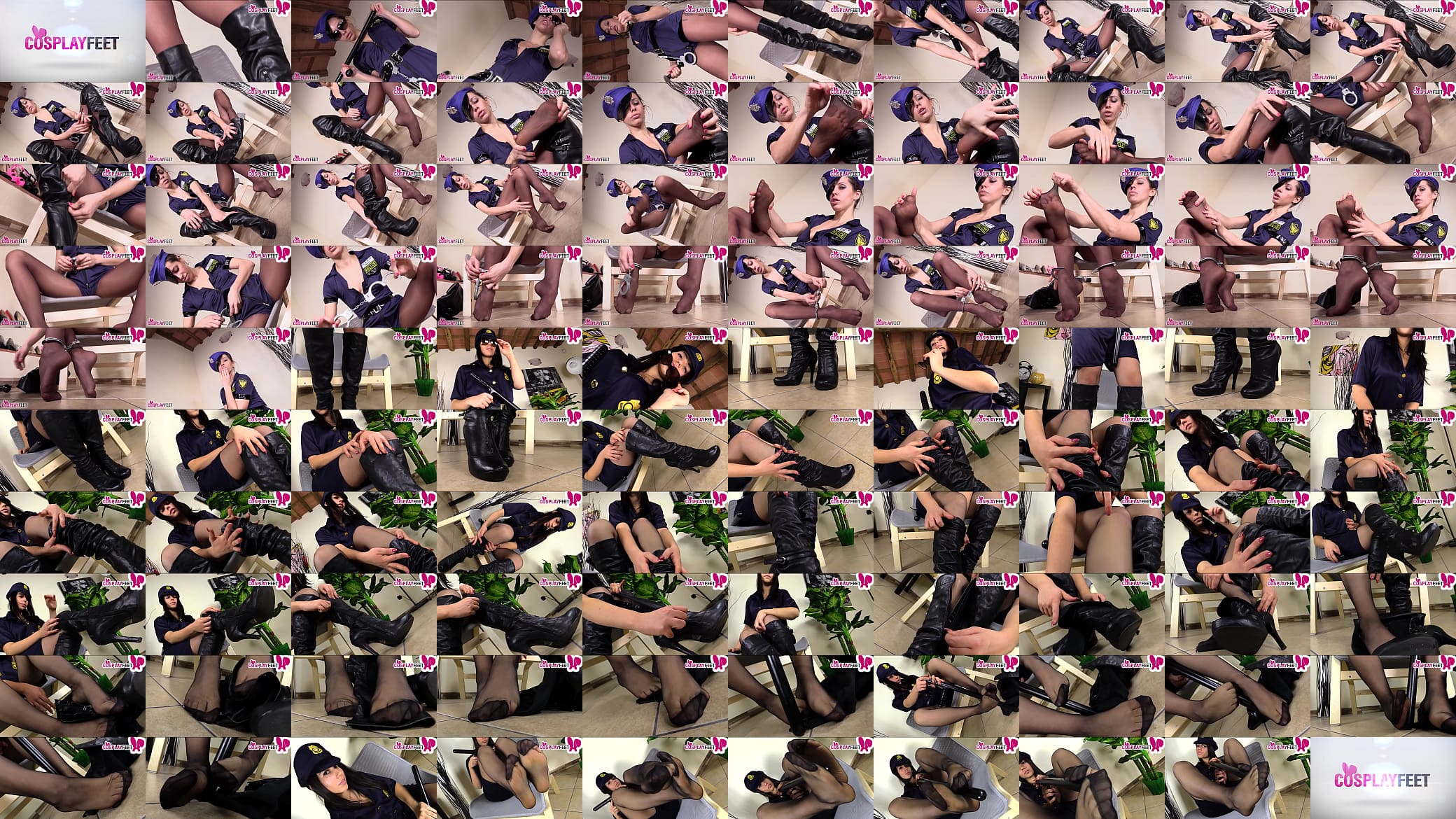 Sexy cops wear pantyhose under boots teasing till you cum 预览图