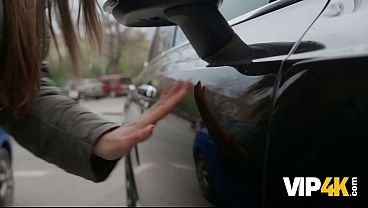 VIP4K. She clawed his car and now has to Polish it with her Tongue up his Ass