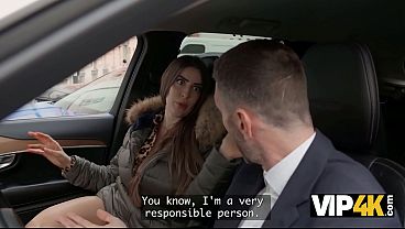 VIP4K. She clawed his car and now has to Polish it with her Tongue up his Ass