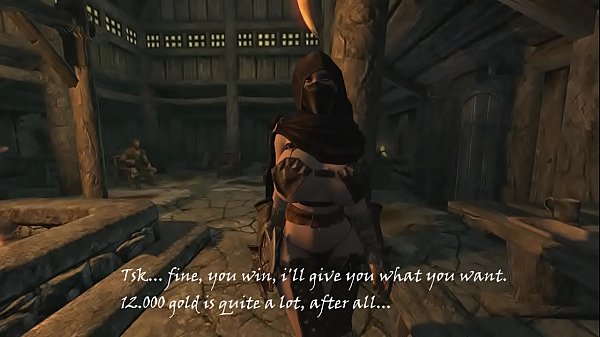 [Skyrim] Big titted mercenary fucked by fat old man