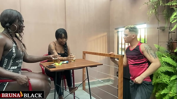 Horny black girls seduce a private personal trainer who can't resist and fucks the two naughty girls naked.