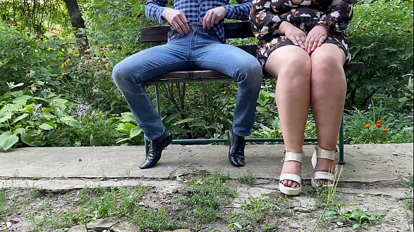 Gorgeous stranger holds my cock while I pee in the park