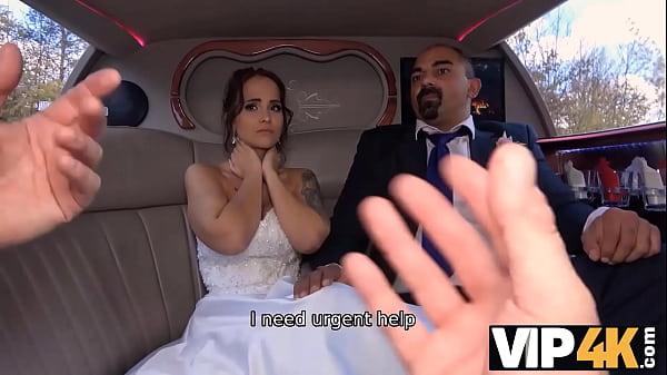 VIP4K. Bride permits husband to watch her having ass scored in limo