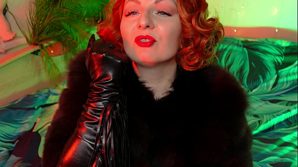 long leather black gloves fetish video from pin up Goddess