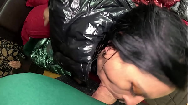 Several shiny down-jackets used for fucking and masturbating 267