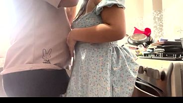 Quickie in the kitchen with my stepsister.