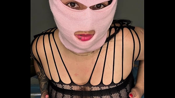 Naughty masked babe pounds her pussy for more pleasure
