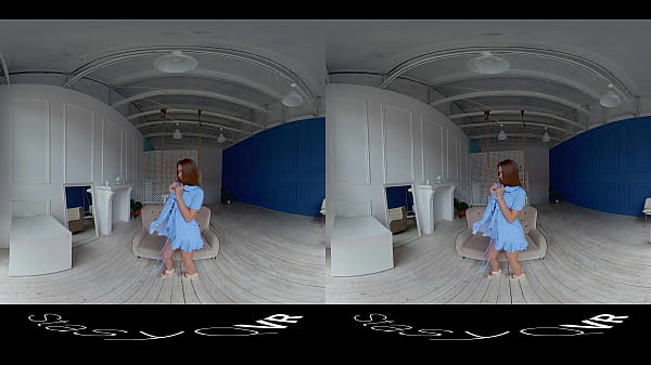 StasyQVR - 180 VR Porn Video - Red Hair, Blue Dress with LunyQ