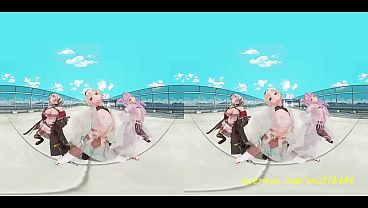 VR180 mmd いろはこよりクロエ ダンス 3d ホロライブ変態