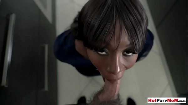 Ebony MILF stepmother bending over for a taboo fuck