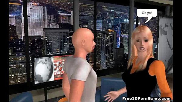 Le Présentateur Blonde De La Bande Dessinée 3D Foxy Suce Une Bite