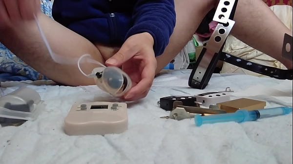 Chastity-belt,dildo and ems setting