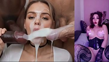 Hot blondes swallow semen from several BBCs - Visit the "Ai hot experience" channel to watch the full video