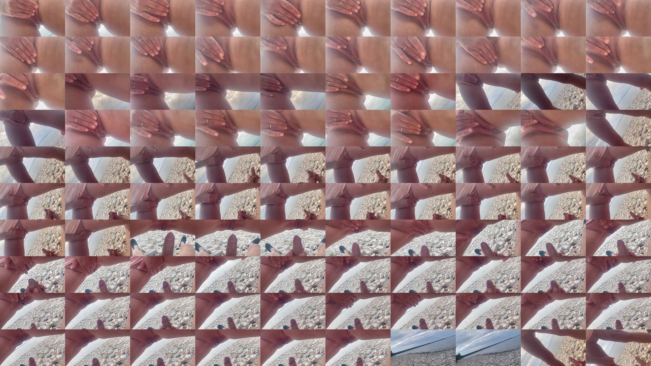 Pee on His Dick on the Beach when I masturbate and Rubbing my Big Clit 预览图