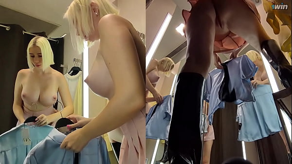Hidden camera in dressing Room. Upskirt view on a juicy PUSSy