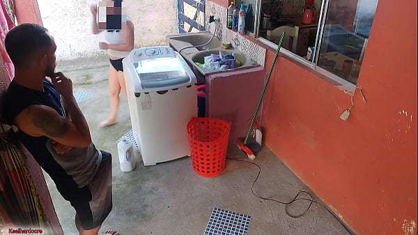 The boss left and the maid couldn't resist my erect cock
