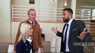 Tiny Blonde Save Her Stepdad From Eternal Debt
