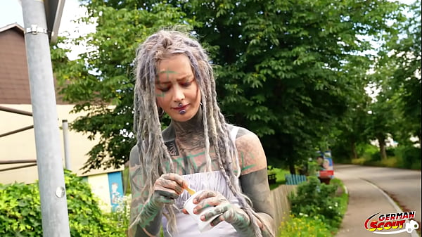 German scout split tongue tattoo star anuskatzz at rough anal sex casting