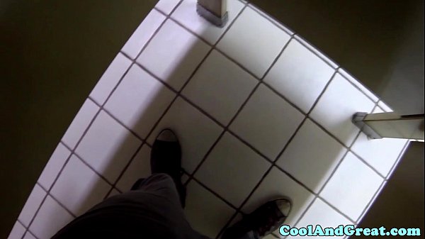Housewife Big Facial In Restaurant Restroom
