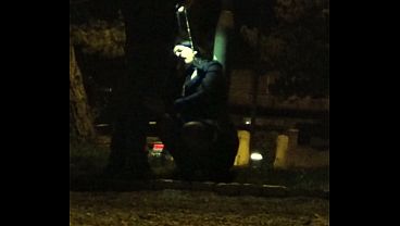 Sucking cock by the roadside on rush hour