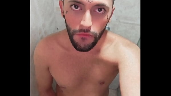 Son of Lilith jerking his big uncut cock and ea...