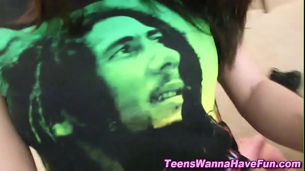 Partying teen rides cock