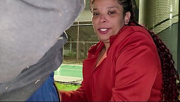 Greedy blowjob in the square