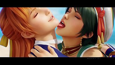 タリム&times;カスミのレズビアンキス（ソウルキャリバー、デッドオアアライブ／AI生成）