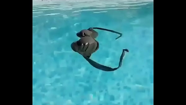 Amanda Cerny in the pool showing tits