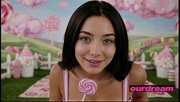 Raven's Sweet Cum Covered Tits in the Candyland Meadow (ai-generated)