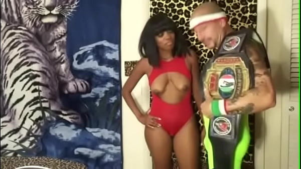 BIG BREAST SEXY EBONY BABE VS PORN STAR CHAMPION IN FULL NELSON WRESTLING HOLD CHALLENGE MATCH
