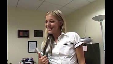 The bosses daughter gets face fucked and double penetrated by 2 black guys at the office